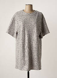Robe courte manches courtes manches courtes gris VERA & LUCY femme