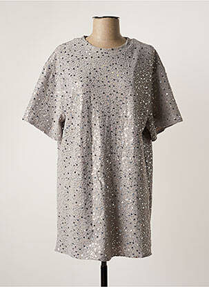 Robe courte manches courtes manches courtes gris VERA & LUCY femme