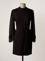 Robe mi-longue manches longues manches longues noir FRACOMINA femme