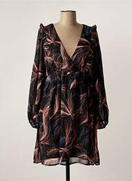 Robe courte coupe évasée manches longues noir MOLLY BRACKEN femme