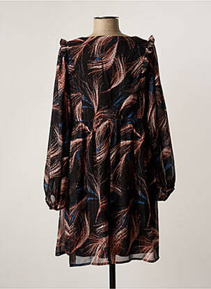 Robe courte coupe évasée manches longues noir MOLLY BRACKEN femme