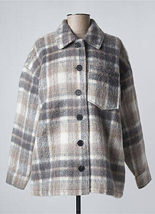 Veste casual coupe droite gris ICHI femme