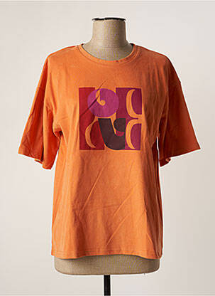 T-shirt coupe droite manches courtes orange GRACE & MILA femme