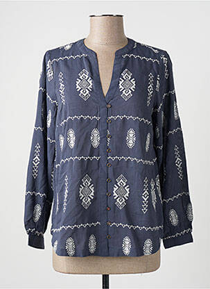 Chemisier imprimé fantaisie manches longues bleu WHITE STUFF femme