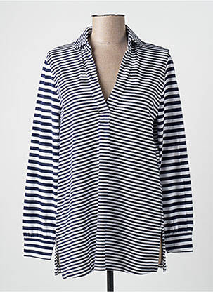 Tunique manches longues col chemisier bleu WHITE STUFF femme