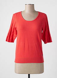 Pull col rond manches courtes rouge CREAM femme