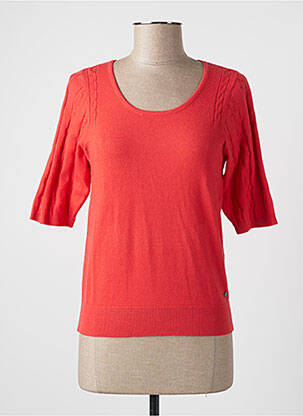 Pull col rond manches courtes rouge CREAM femme