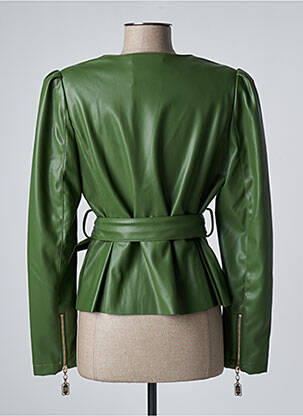 Veste simili cuir epaulette vert RELISH femme