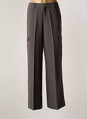 Pantalon cargo coupe droite taille normale gris GRACE & MILA femme