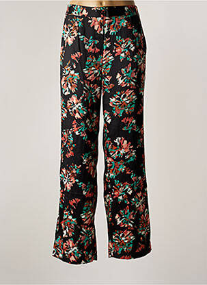 Pantalon large fermeture zippée sous rabat boutonné taille haute noir VERO MODA femme