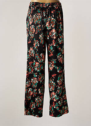 Pantalon large fermeture zippée sous rabat boutonné taille haute noir VERO MODA femme