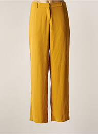 Pantalon droit tissage crêpe taille normale jaune CREAM femme