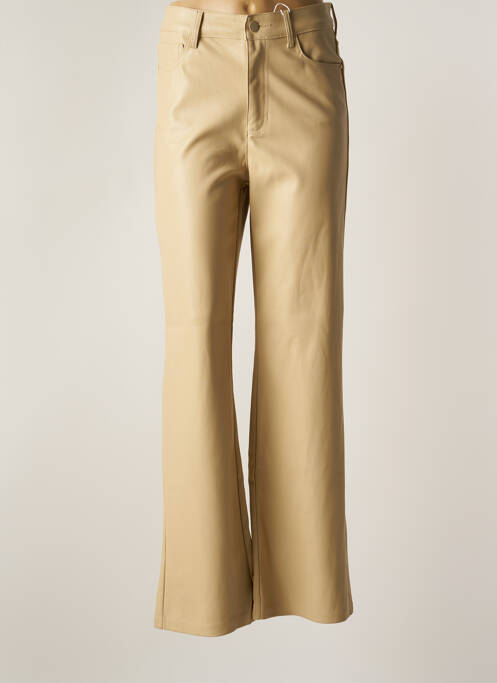 Pantalon flare taille haute taille haute beige ORAIJE femme