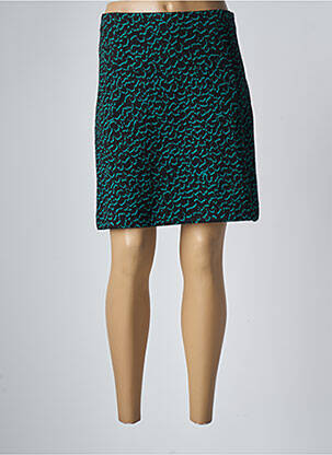 Jupe courte coupe droite vert ICHI femme