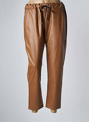 Pantalon slim taille élastique marron ADILYNN femme