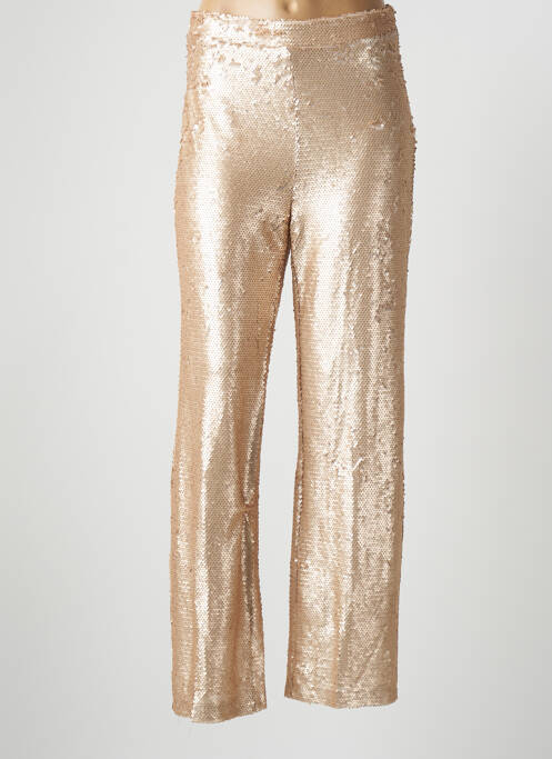 Pantalon droit stretch taille haute rose EXQUISS'S femme