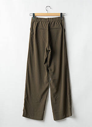 Pantalon large fermeture zippée sous rabat boutonné taille haute vert CREAM femme