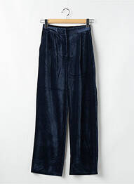 Pantalon large fermeture zippée sous rabat avec crochet taille haute bleu MOLLY BRACKEN femme