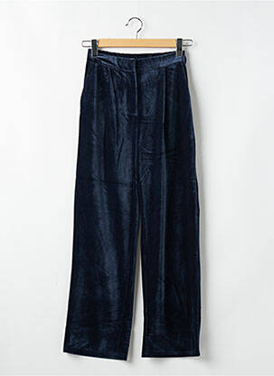 Pantalon large fermeture zippée sous rabat avec crochet taille haute bleu MOLLY BRACKEN femme