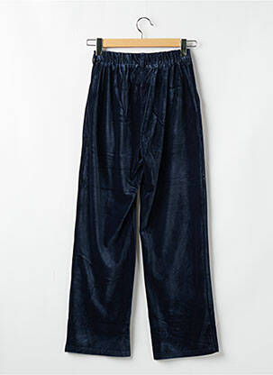 Pantalon large fermeture zippée sous rabat avec crochet taille haute bleu MOLLY BRACKEN femme