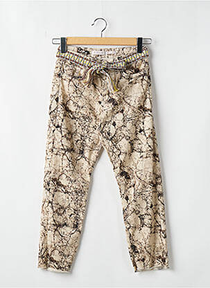 Pantalon slim stretch taille haute beige PLEASE femme