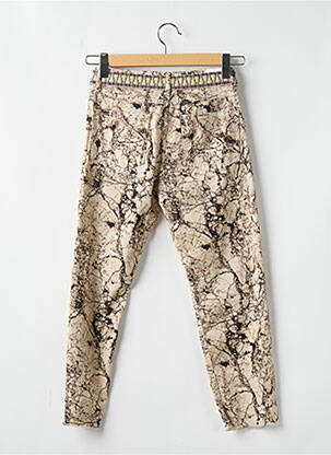 Pantalon slim stretch taille haute beige PLEASE femme