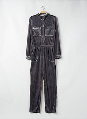 Combi-pantalon col chemisier manches longues gris MOLLY BRACKEN femme