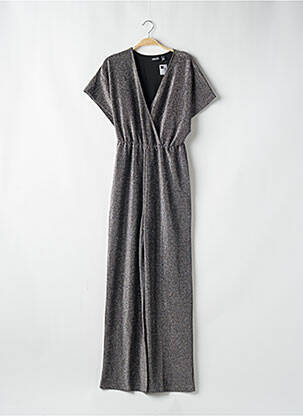 Combi-pantalon col cache-coeur manches courtes gris PIECES femme
