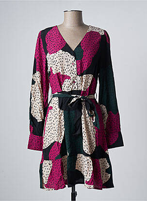 Robe courte coupe évasée manches longues noir PIECES femme