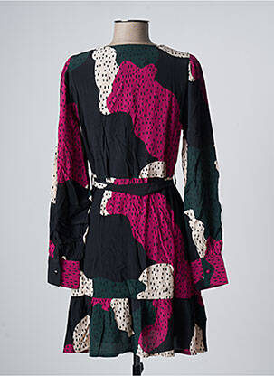 Robe courte coupe évasée manches longues noir PIECES femme