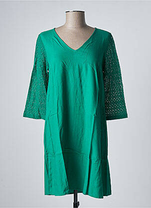 Robe mi-longue manches 3/4 manches 3/4 vert VERO MODA femme