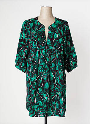 Robe courte manches 3/4 manches 3/4 vert Y'COO femme