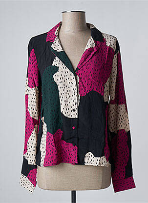 Chemisier tissage crêpe manches longues rose PIECES femme