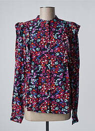 Chemisier col mao manches longues rose PIECES femme