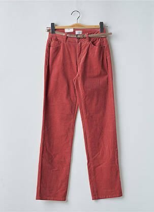 Pantalon droit stretch taille normale rouge C'EST BEAU LA VIE femme