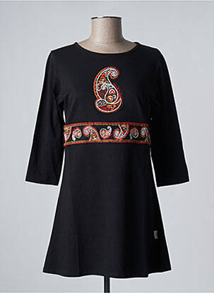 Robe courte manches 3/4 manches 3/4 noir SAVAGE CULTURE femme
