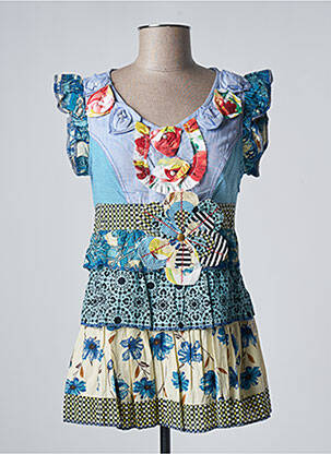 Tunique manches courtes col v bleu SAVAGE CULTURE femme
