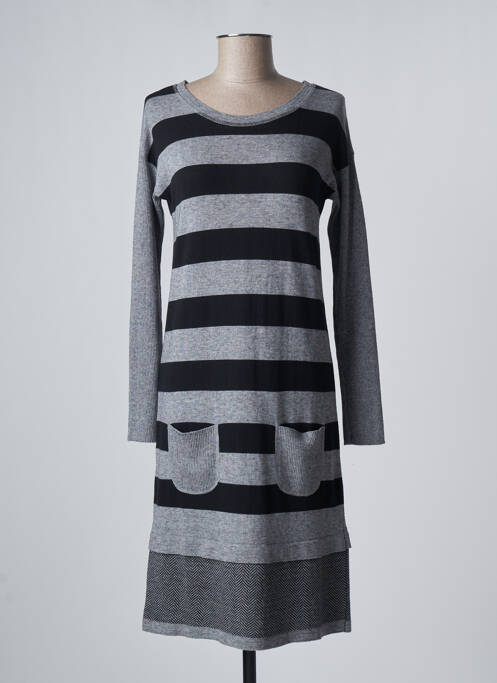 Robe mi-longue gris EVA WEEK-END pour femme