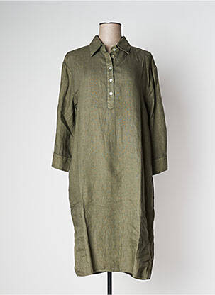 Robe mi-longue manches longues manches longues vert NINATI femme