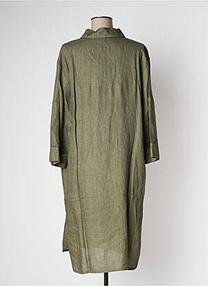 Robe mi-longue manches longues manches longues vert NINATI femme
