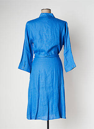 Robe mi-longue manches 3/4 manches 3/4 bleu NINATI femme