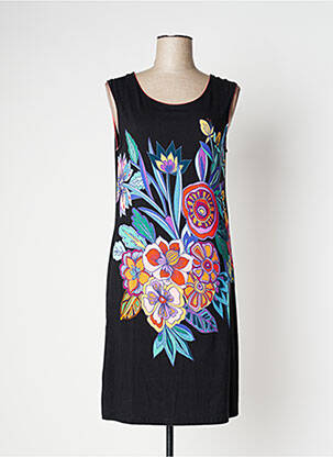 Robe mi-longue sans manche sans manche noir VANIA femme