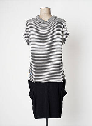 Robe mi-longue manches courtes manches courtes noir MAMATAYOE femme