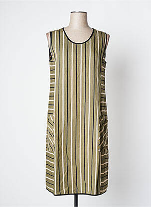 Robe mi-longue sans manche sans manche vert NINATI femme