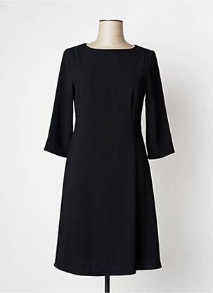 Robe mi-longue manches 3/4 manches 3/4 noir NINATI femme