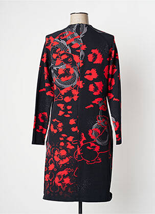 Robe mi-longue imprimé fantaisie manches longues noir TUZZI femme