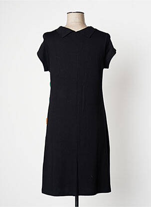 Robe mi-longue manches courtes manches courtes noir MAMATAYOE femme