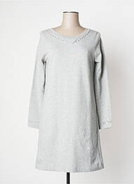 Robe mi-longue manches longues manches longues gris RIVIERES DE LUNE femme