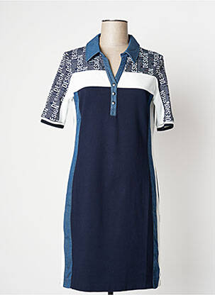 Robe mi-longue manches courtes manches courtes bleu TUZZI femme