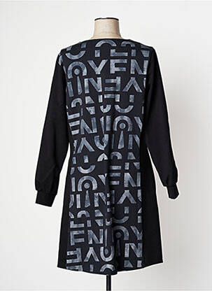 Robe mi-longue imprimé fantaisie manches longues noir TUZZI femme